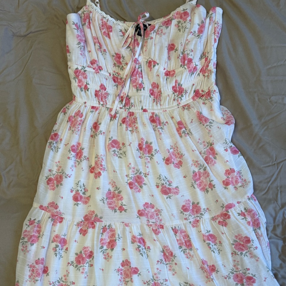 Trixxi White and Pink Floral Dress